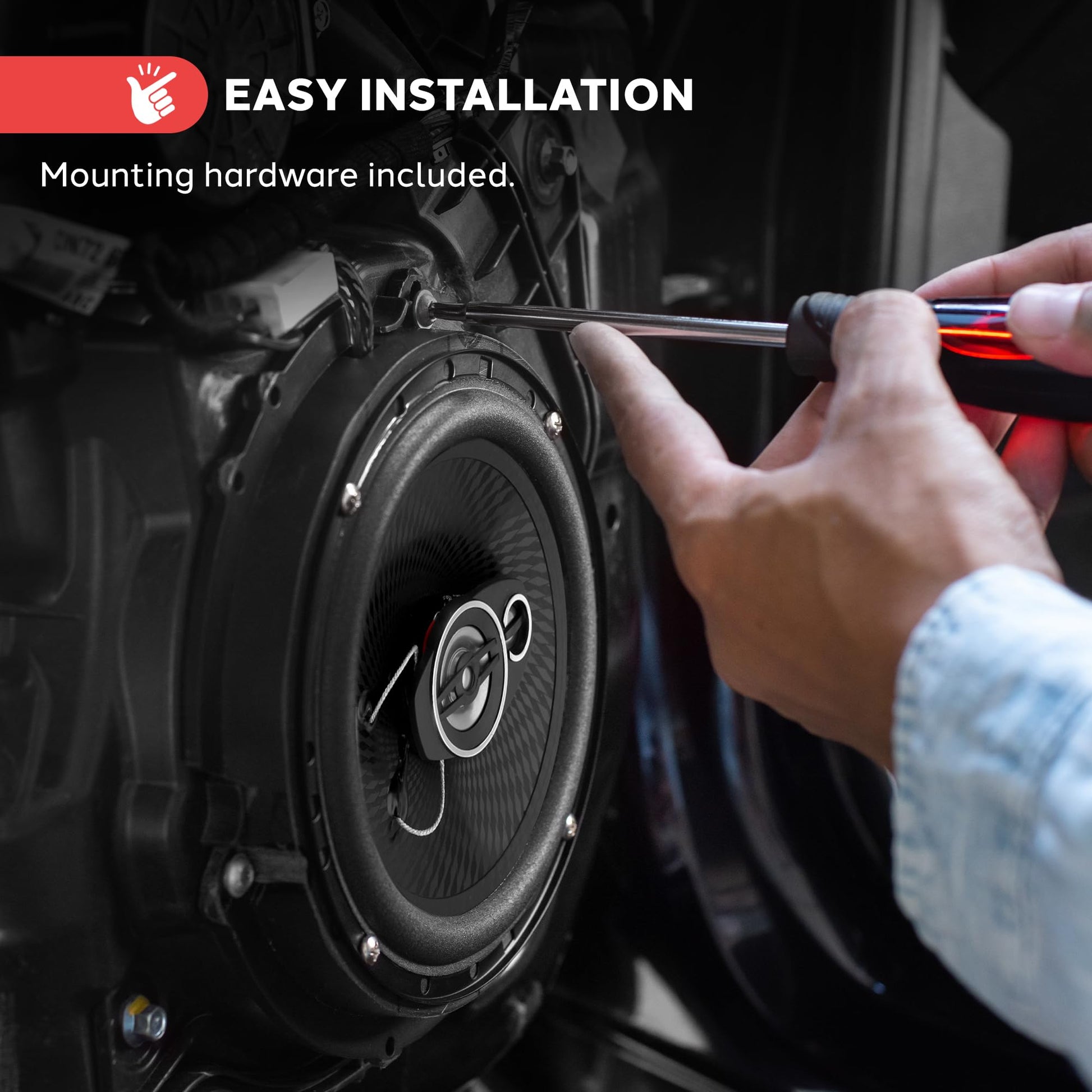 Bocinas para Coche Estéreo Universales Triaxiales de 6.5 Pulgadas 300 Watts Audio Profesional para el Auto Repuesto Rápido en Puertas o Laterales
