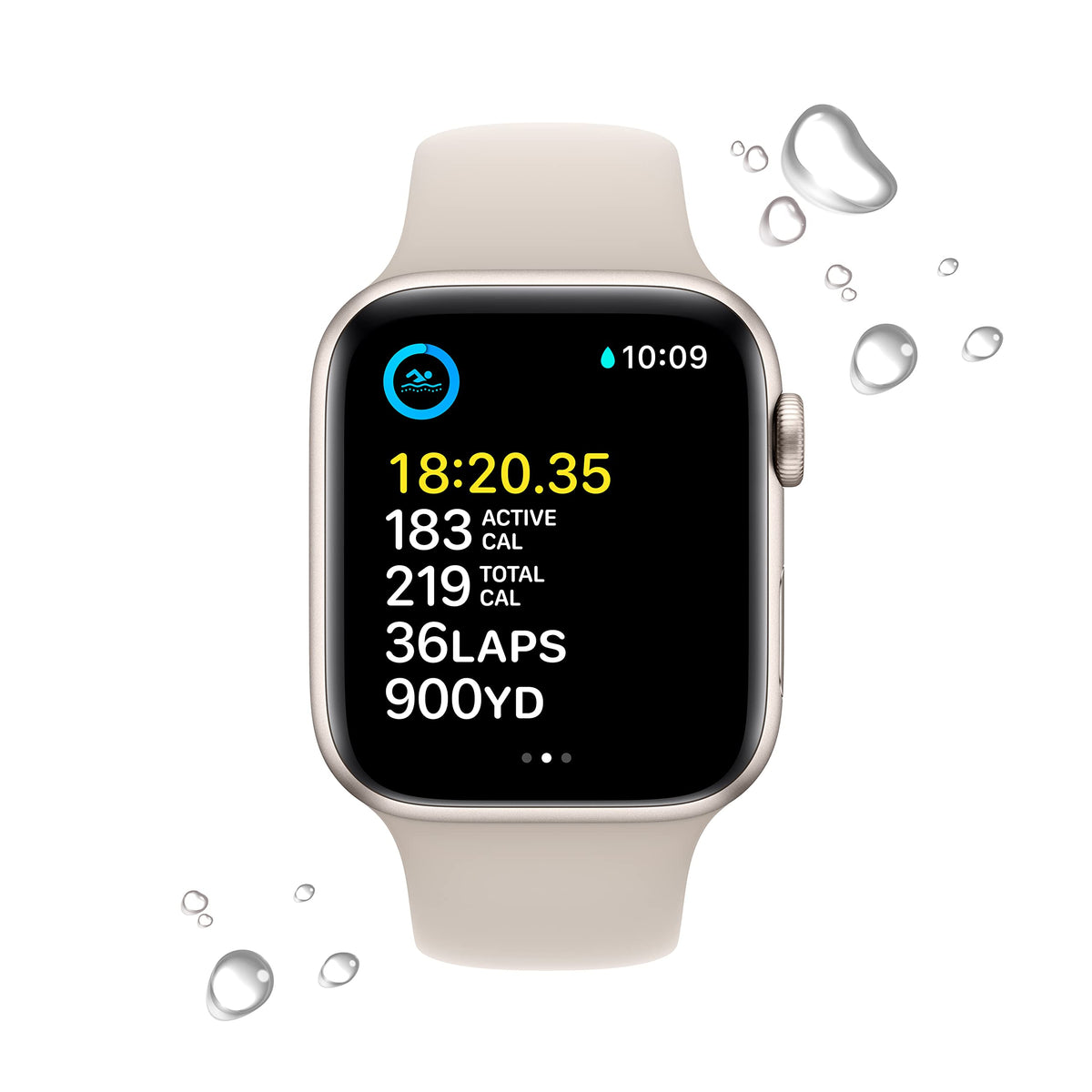 Reloj Inteligente Apple SE 2da Generación Blanco Estrella con Banda Deportiva Reacondicionado