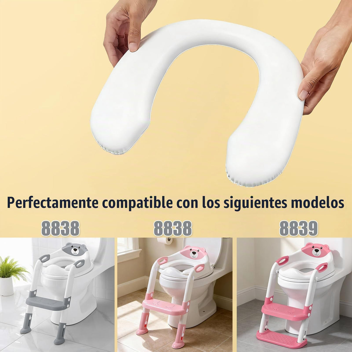 SKYROKU 8838 8839 - Cojín de repuesto para asiento de inodoro acolchado suave de 0.8 pulgadas de grosor, antifrío y cómodo
