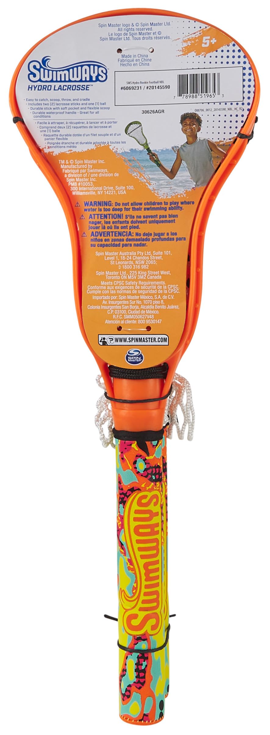Juego de Lacrosse SwimWays Hydro naranja para Adultos y Niños en Piscina