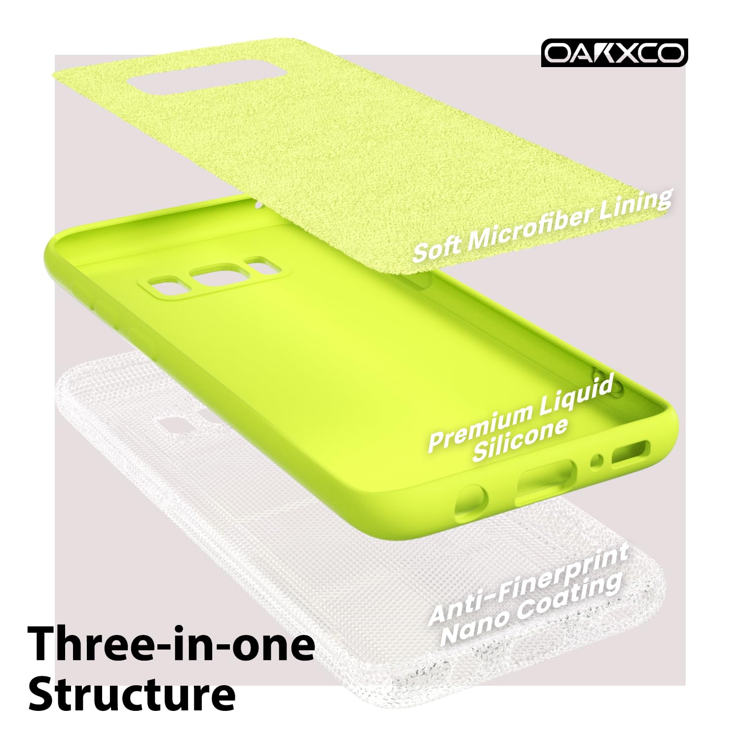 oakxco - Funda de silicona diseñada para Samsung Galaxy S8, color neón vibrante y brillante, funda de gel de goma suave para mujeres y niñas, linda, delgada y flexible de TPU de 5.8 pulgadas, amarillo neón