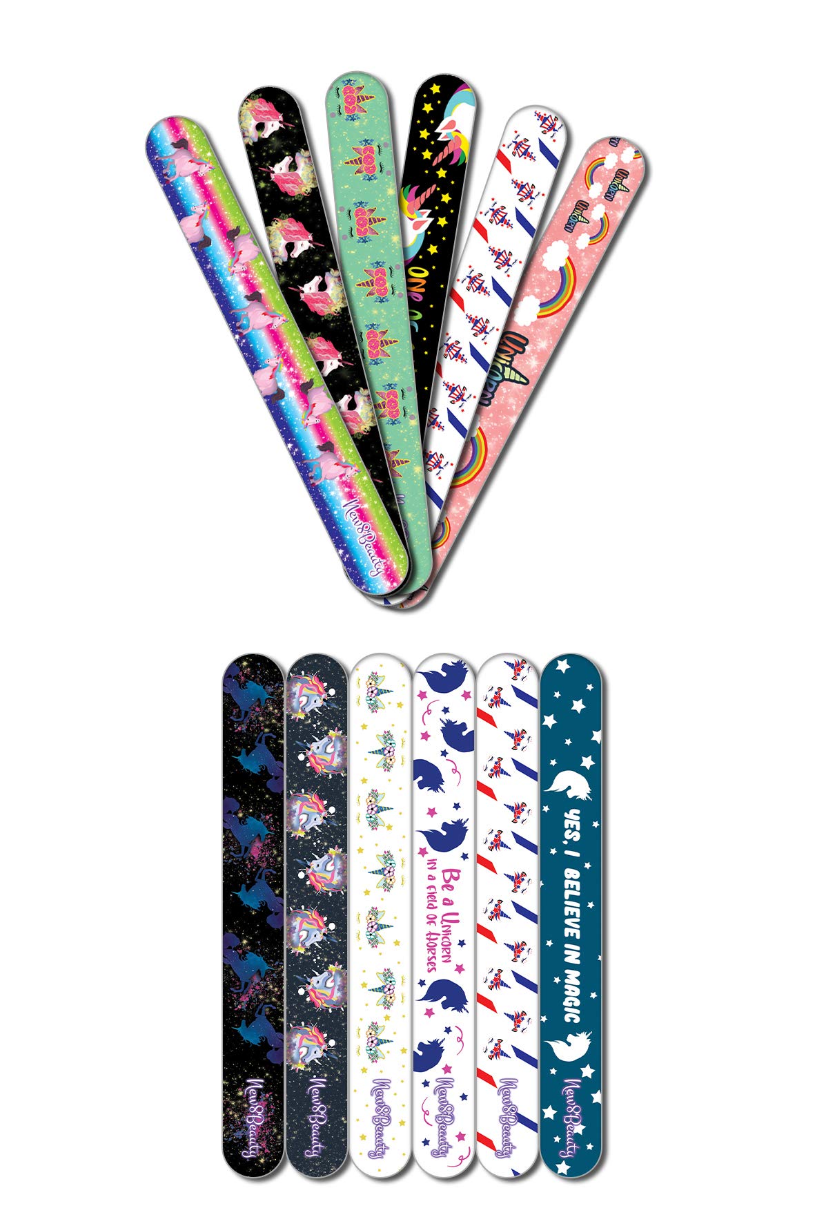 New8Beauty limas para uñas - Unicorn (12-Pack) - Para las niñas adolescentes señoras mamás que trabajan las mujeres, esposa, novia Su