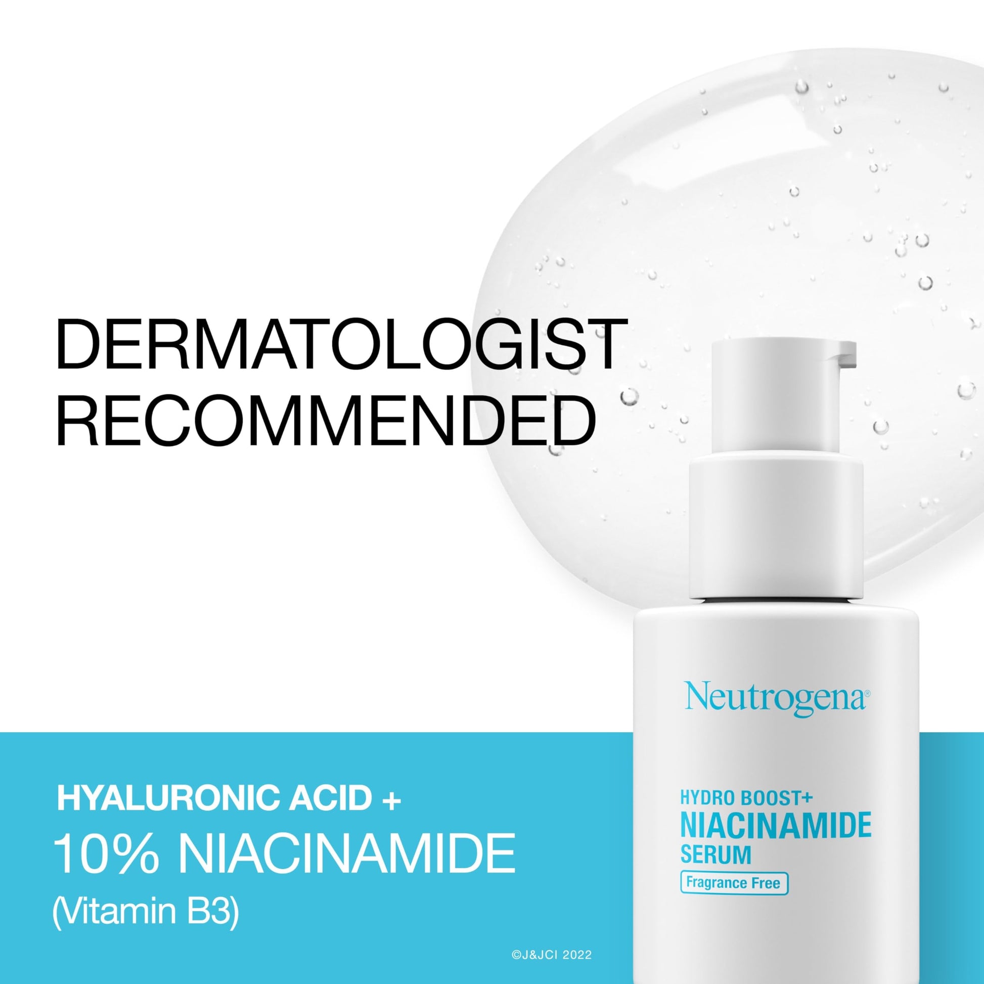 Sérum Facial Neutrogena Hydro Boost Niacinamide con Ácido Hialurónico y Vitamina B3 Sin Fragancia