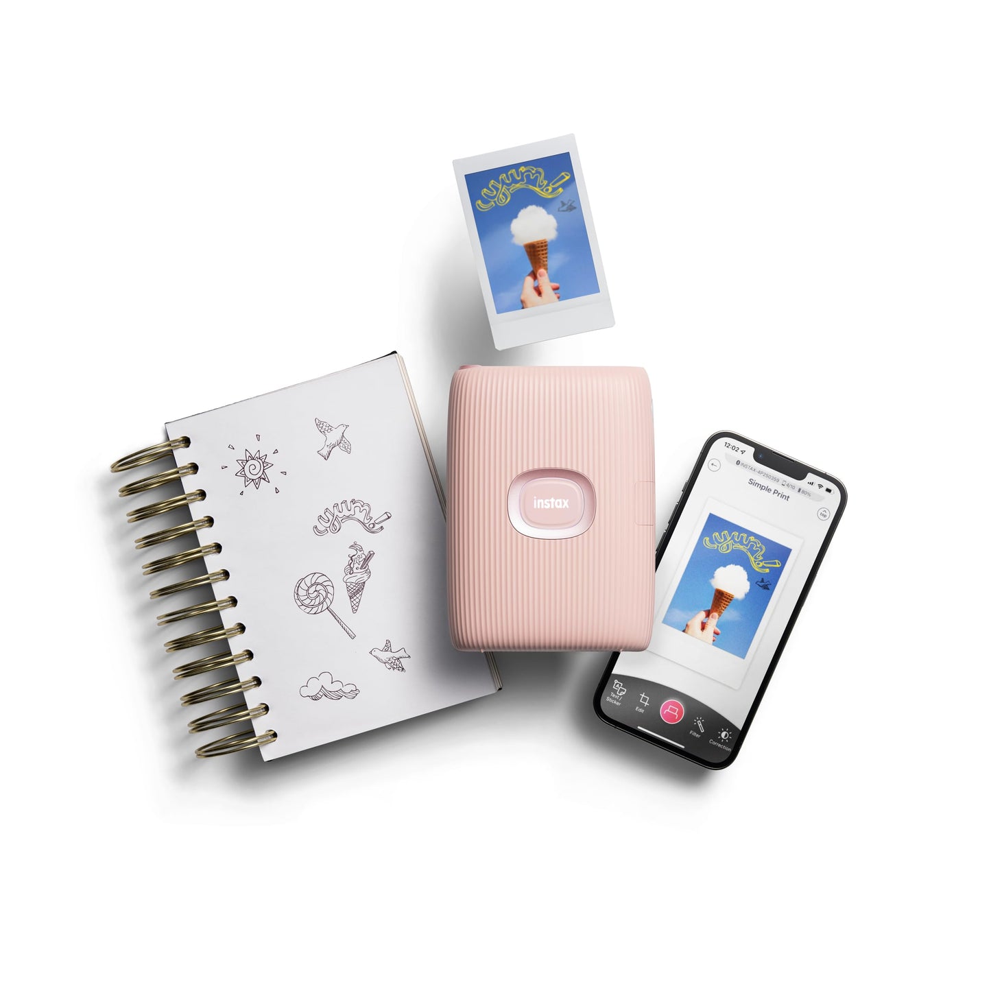 instax Impresora Fujifilm Link2 Rosa