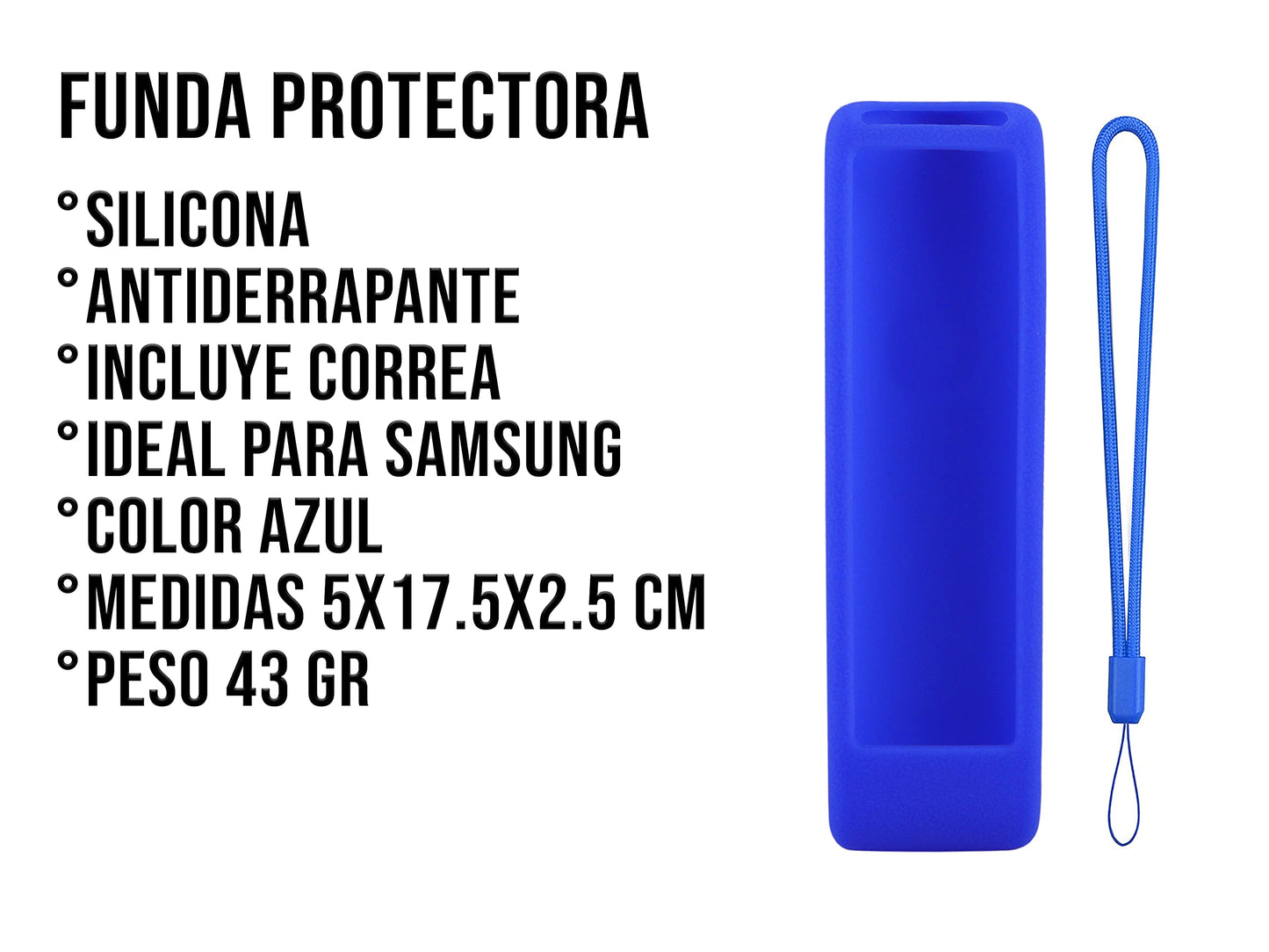 Funda para Control Samsung BN59-01315A BN59-01199F AA59-00666A AA59-00741A Silicon Case Protector (Blue)