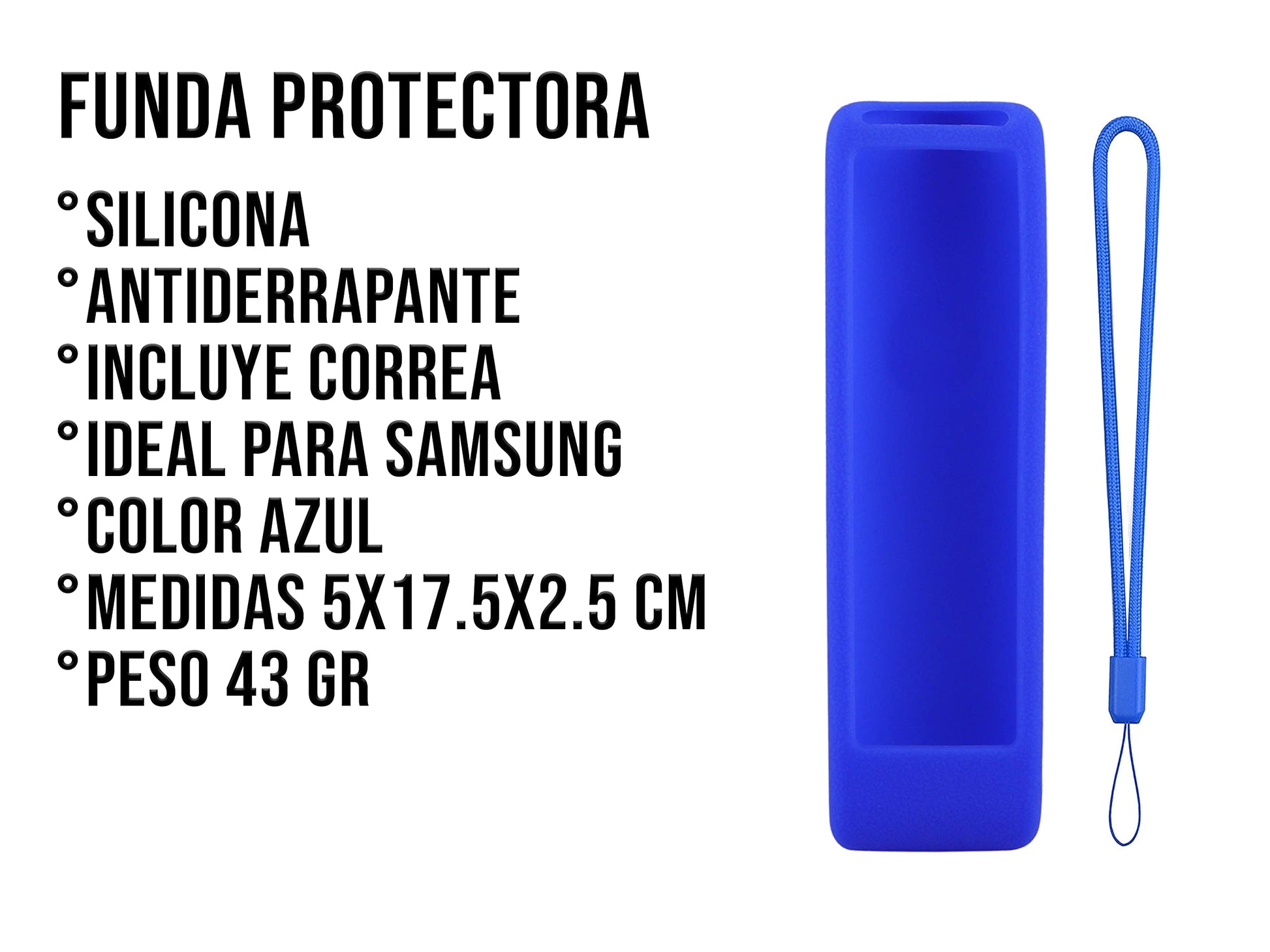 Funda para Control Samsung BN59-01315A BN59-01199F AA59-00666A AA59-00741A Silicon Case Protector (Blue)