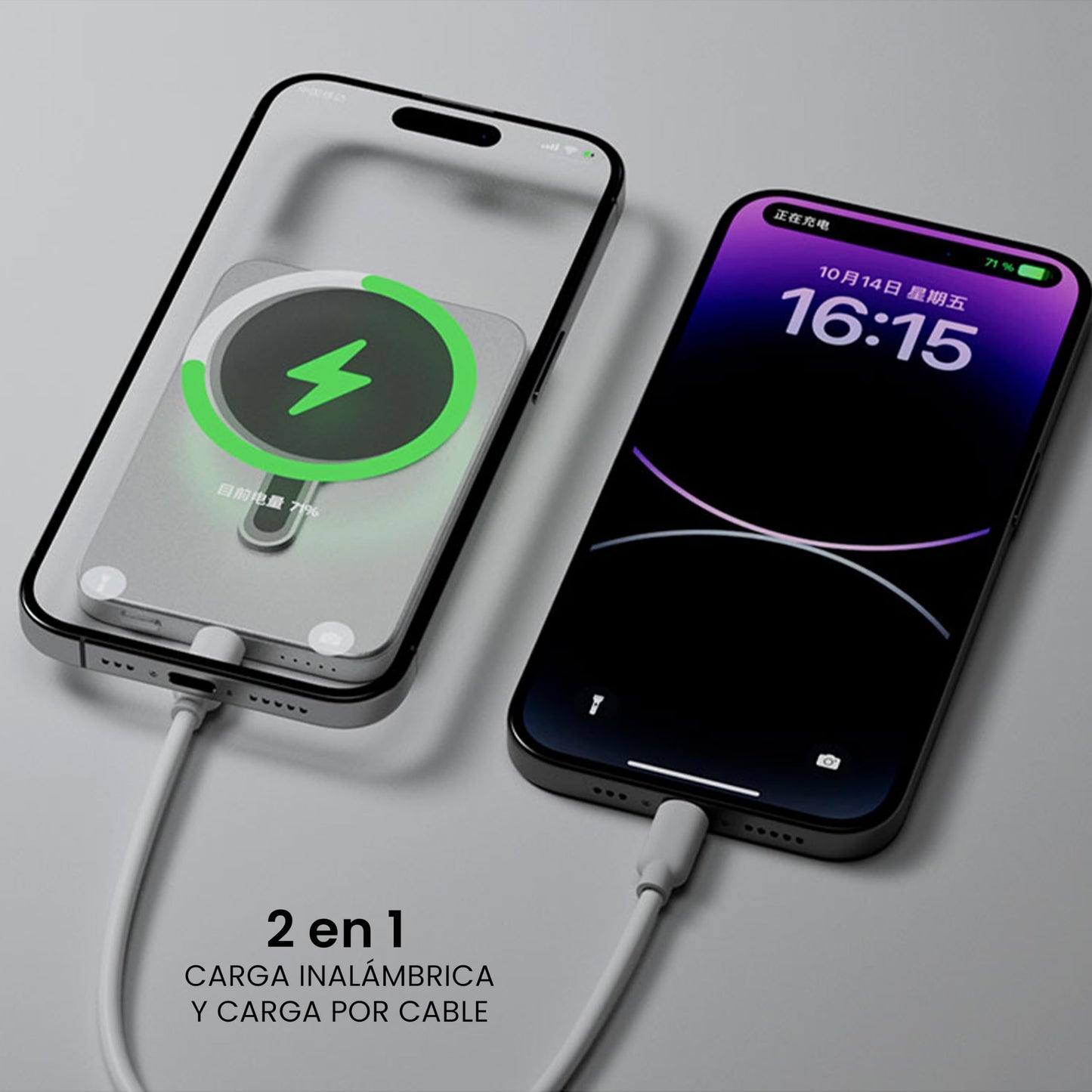 Klid Home Power Bank MagSafe 10000mAh – Batería Portátil Inalámbrica y Magnética, Cargador Rápido para iPhone 12 al 16 Pro MAX, Compatible con Android, USB-C