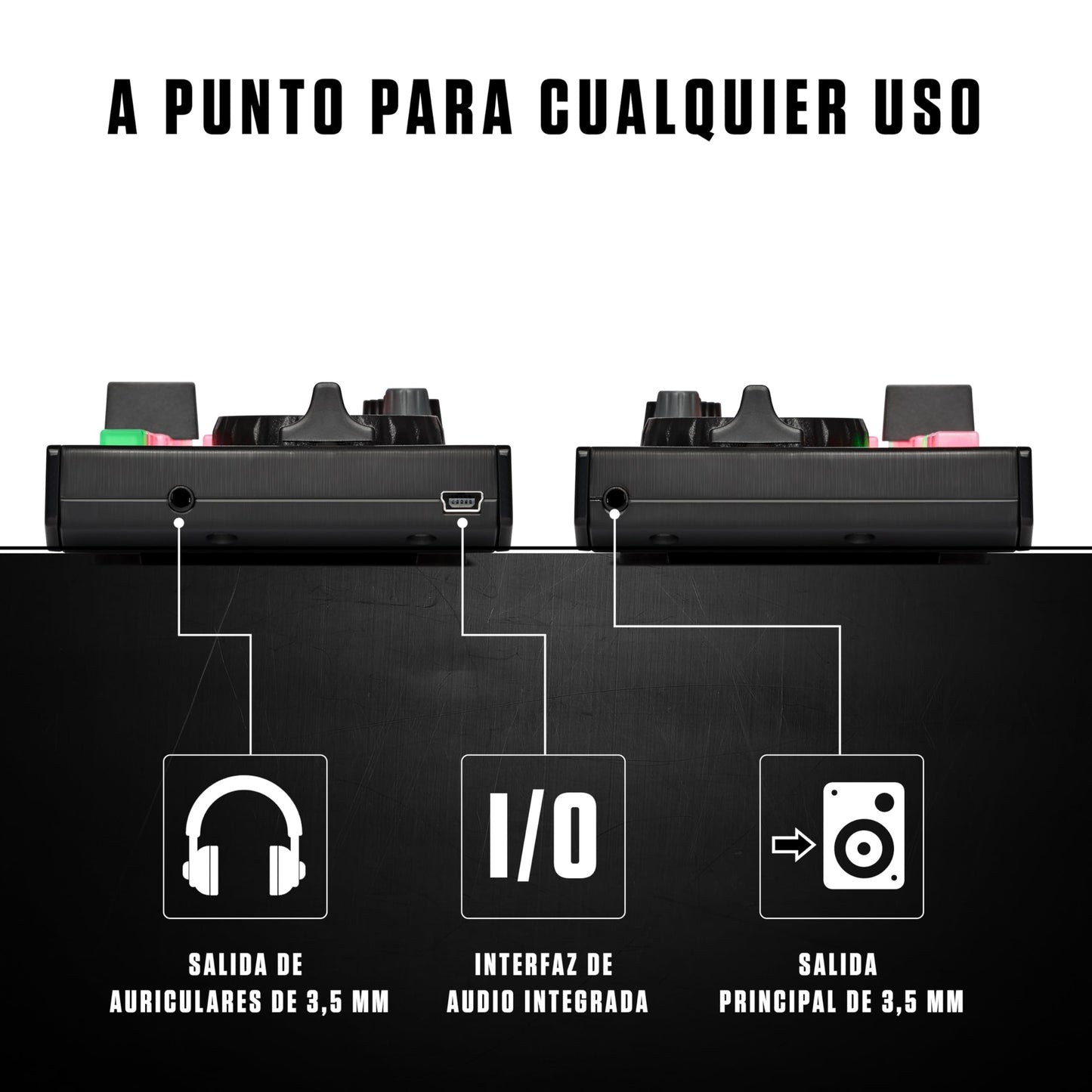 Numark DJ2GO2 Touch - Mini controlador DJ USB, 2 decks para Serato DJ con mezclador/crossfader, interfaz de audio y jog wheels de sensibilidad táctil