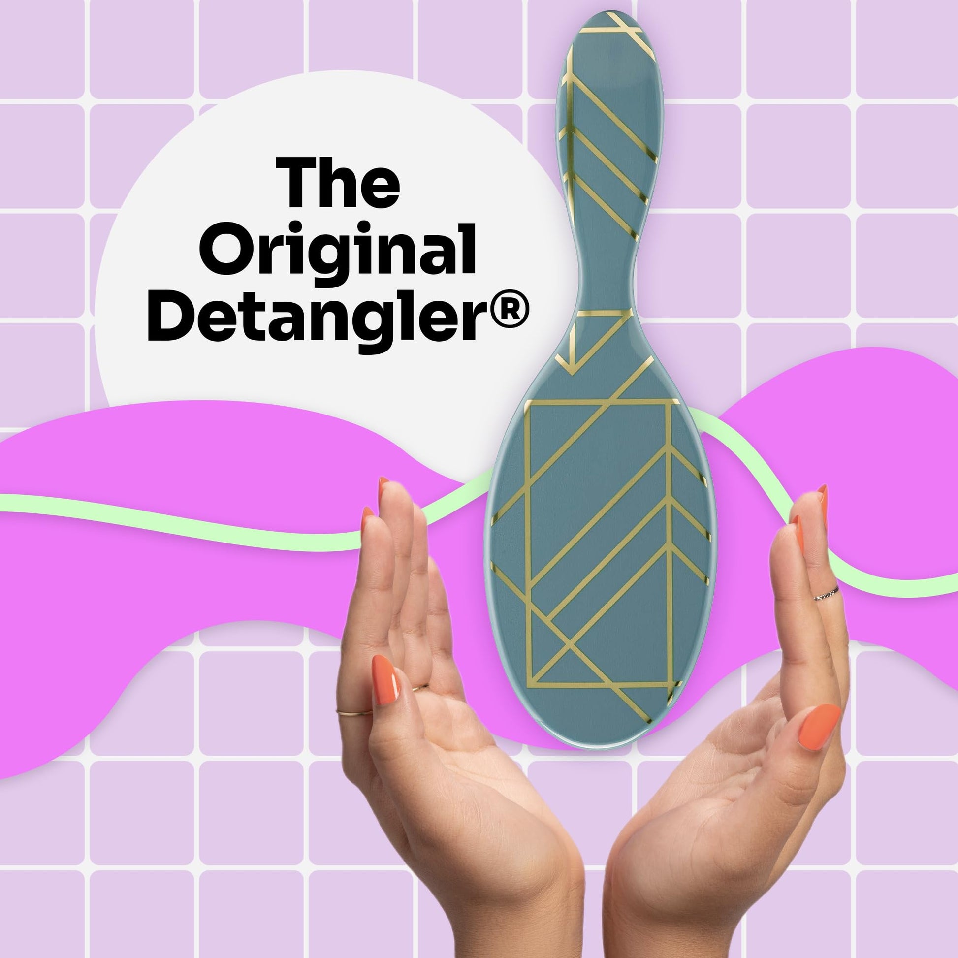 Wet Brush Cepillo desenredante original, espíritu libre, océano, todo tipo de cabello, cerdas IntelliFlex ultra suaves que se deslizan a través de enredos con facilidad, peine sin dolor para hombres, mujeres, niños y niñas