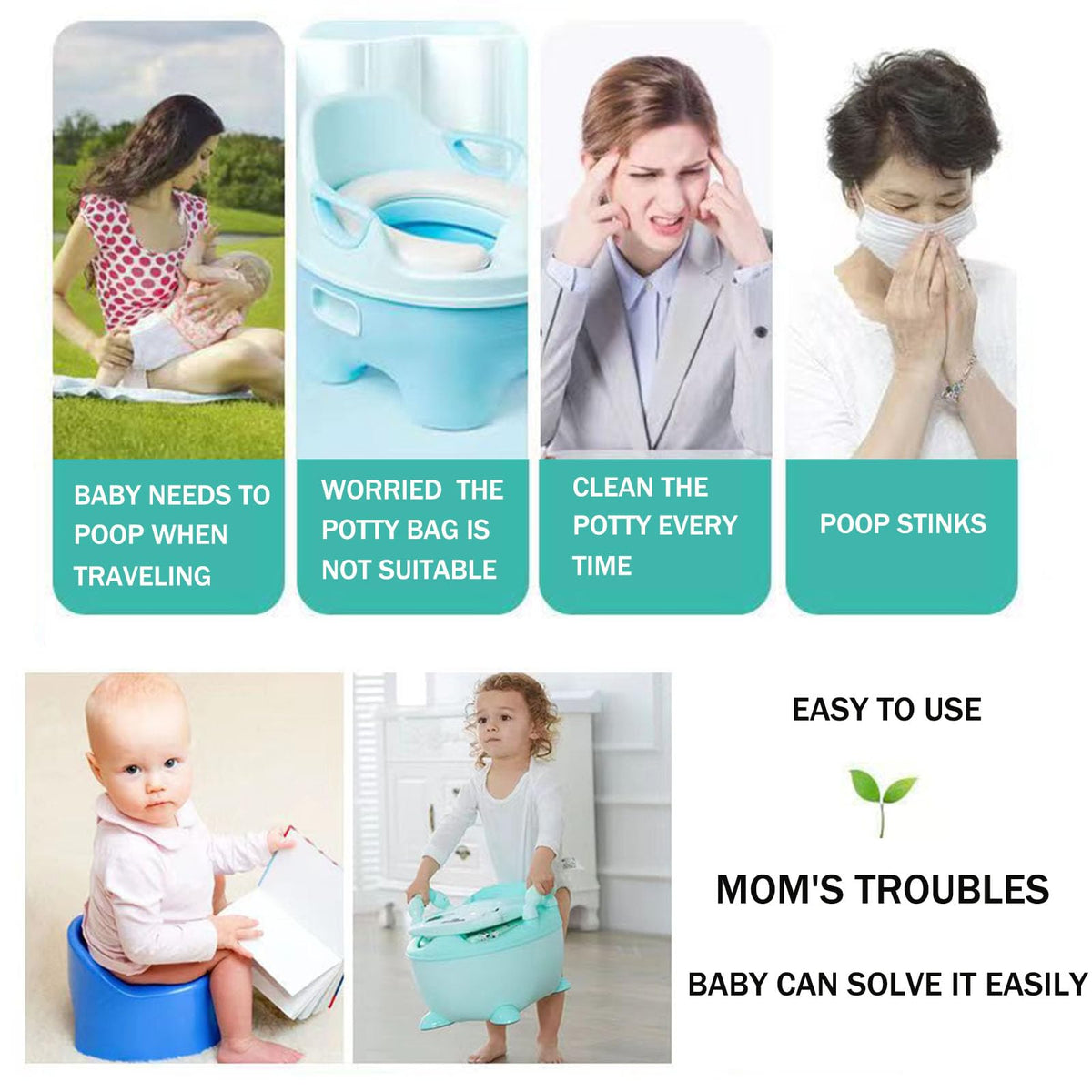 OULIGET Forros para sillas de orinal con bolsas elásticas y portátiles de entrenamiento para orinal, revestimientos de repuesto desechables para niños y bebés, funda de asiento de inodoro, 17 x 8