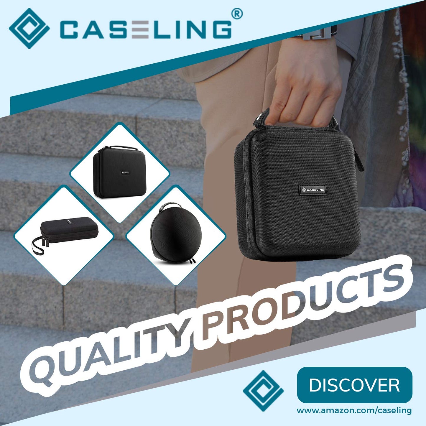 Caseling - Funda rígida - 8.6 x 7.8 x 3.5 pulgadas, compatible con Black+Decker LDX120C / LD120VA - Soporte de carcasa dura de espuma EVA para almacenamiento de electrónica y viajes (solo funda)