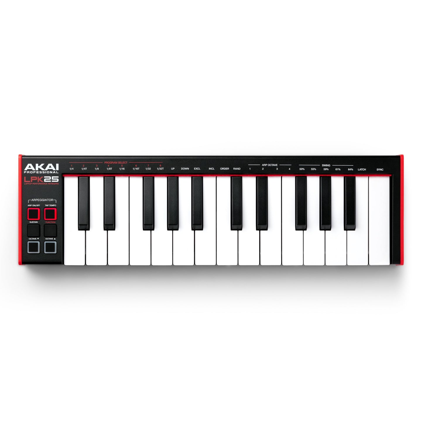 AKAI Professional LPK25 MKII - Тeclado controlador MIDI USB con 25 teclas de sinte sensibles para Mac y PC, arpegiador y software de producción musical