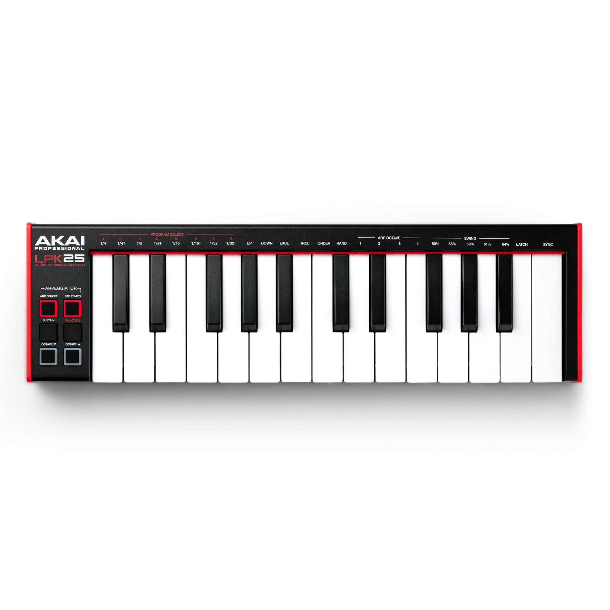 AKAI Professional LPK25 MKII - Тeclado controlador MIDI USB con 25 teclas de sinte sensibles para Mac y PC, arpegiador y software de producción musical