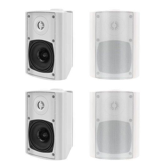 Herdio Altavoces de 400 vatios de 4 Pulgadas con Tweeter de cúpula estéreo Superior para Interiores y Exteriores, Sistema de Montaje en Pared Impermeable (4 Altavoces)
