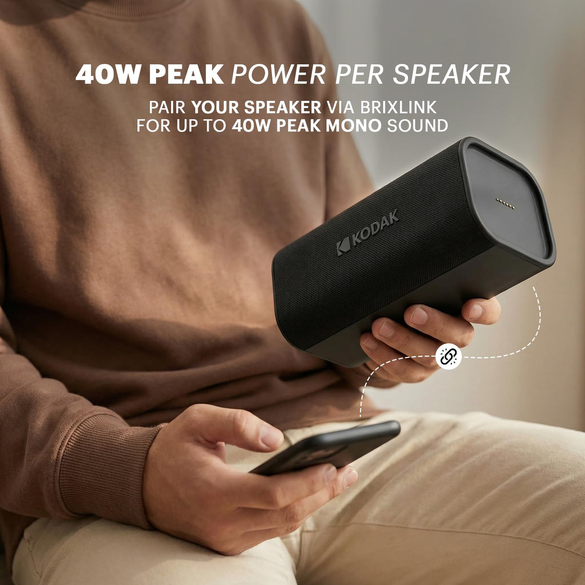 Altavoz Bluetooth Portátil KODAK SOUNDBRIX Plus Negro Apilable Resistente a Salpicaduras