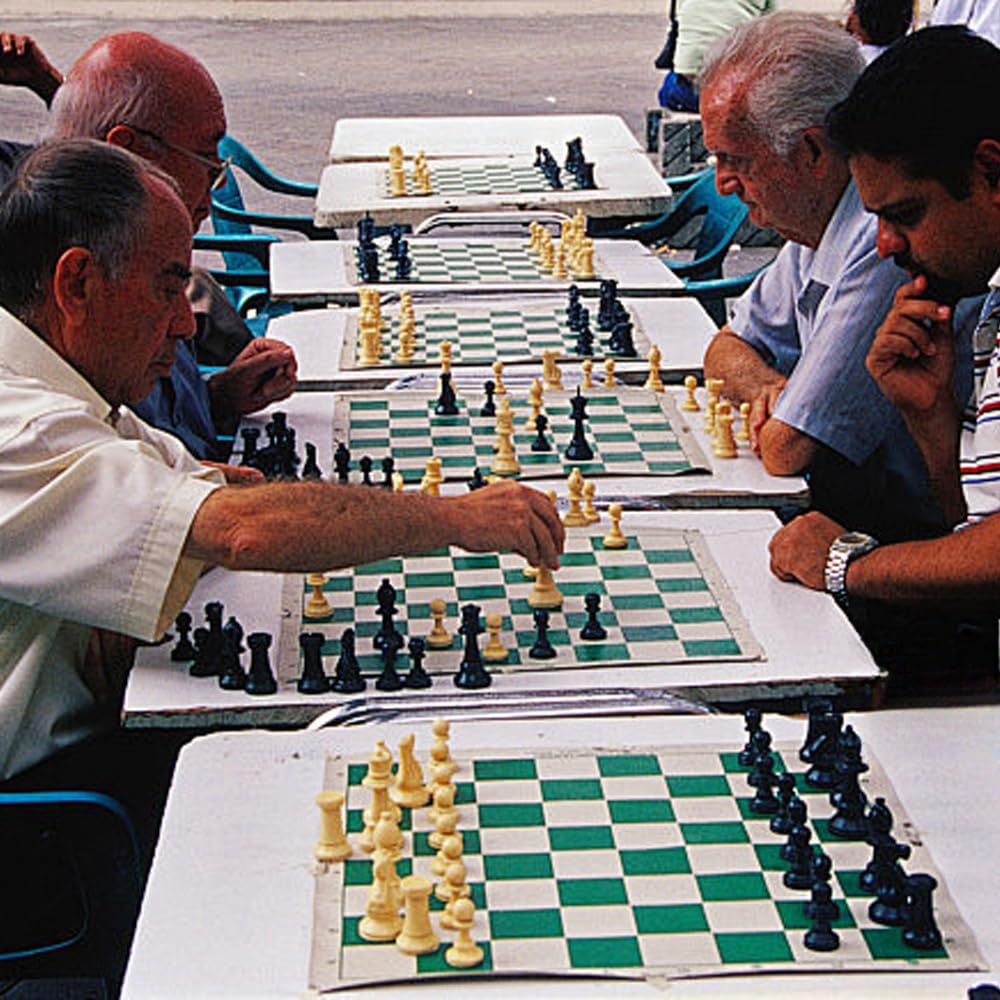 Juego de Ajedrez Fishlead Verde Blanco con Tablero Enrollable y Bolsa de Almacenamiento