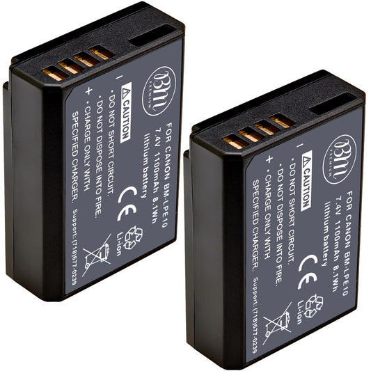 BM Premium 2-Pack de LP-E10 baterías para Canon EOS Rebel T3, T5, T6, Kiss X50, Kiss X70, EOS 1100d, EOS 1200d, EOS 1300d cámara Digital