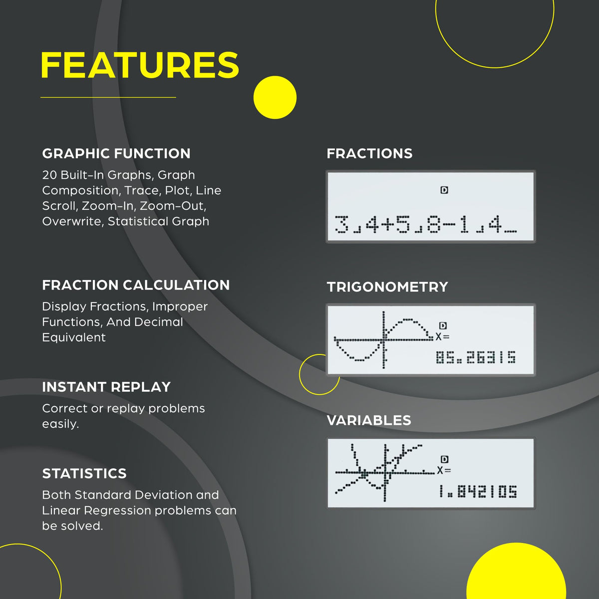 Calculadora Científica TOVO Visualización Grande con Funciones Gráficas 360 Funciones TS-259
