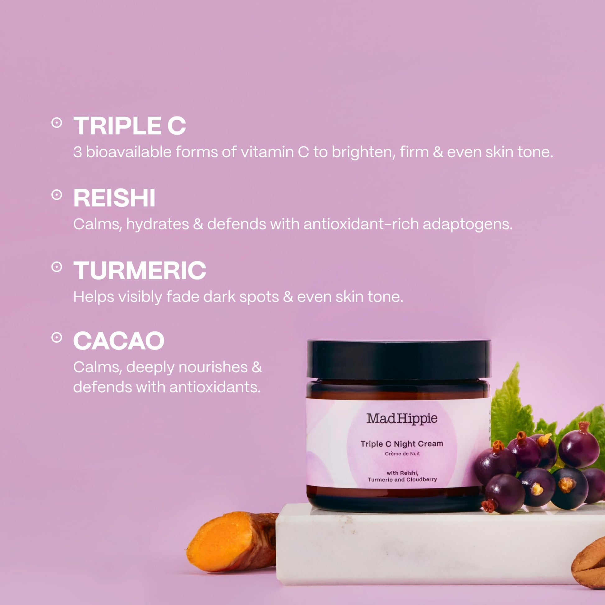 MAD HIPPIE Serum facial Crema de Noche Triple C Night Cream con Vitamina C 60gr