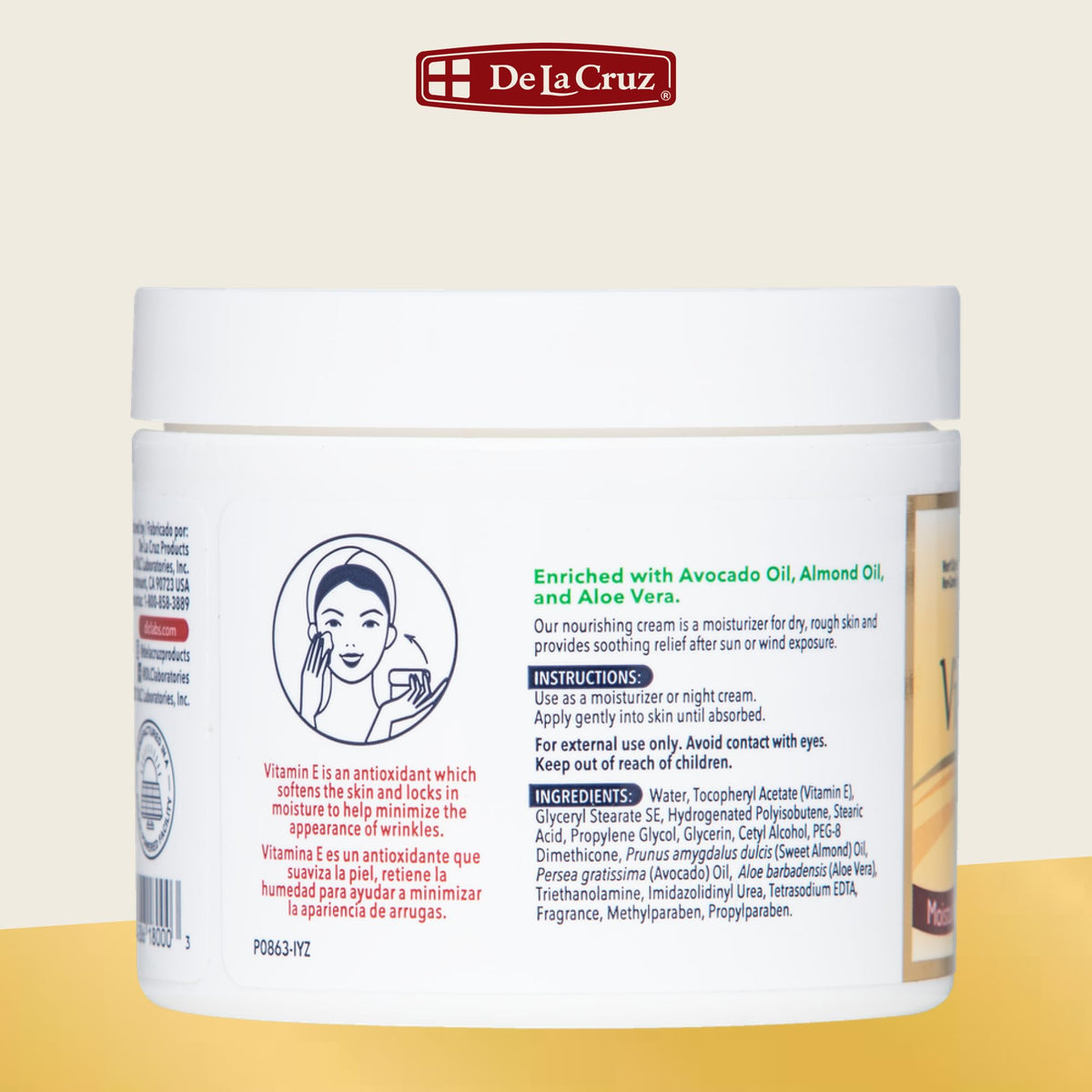 De La Cruz Vitamin E Cream, 4 Ounce