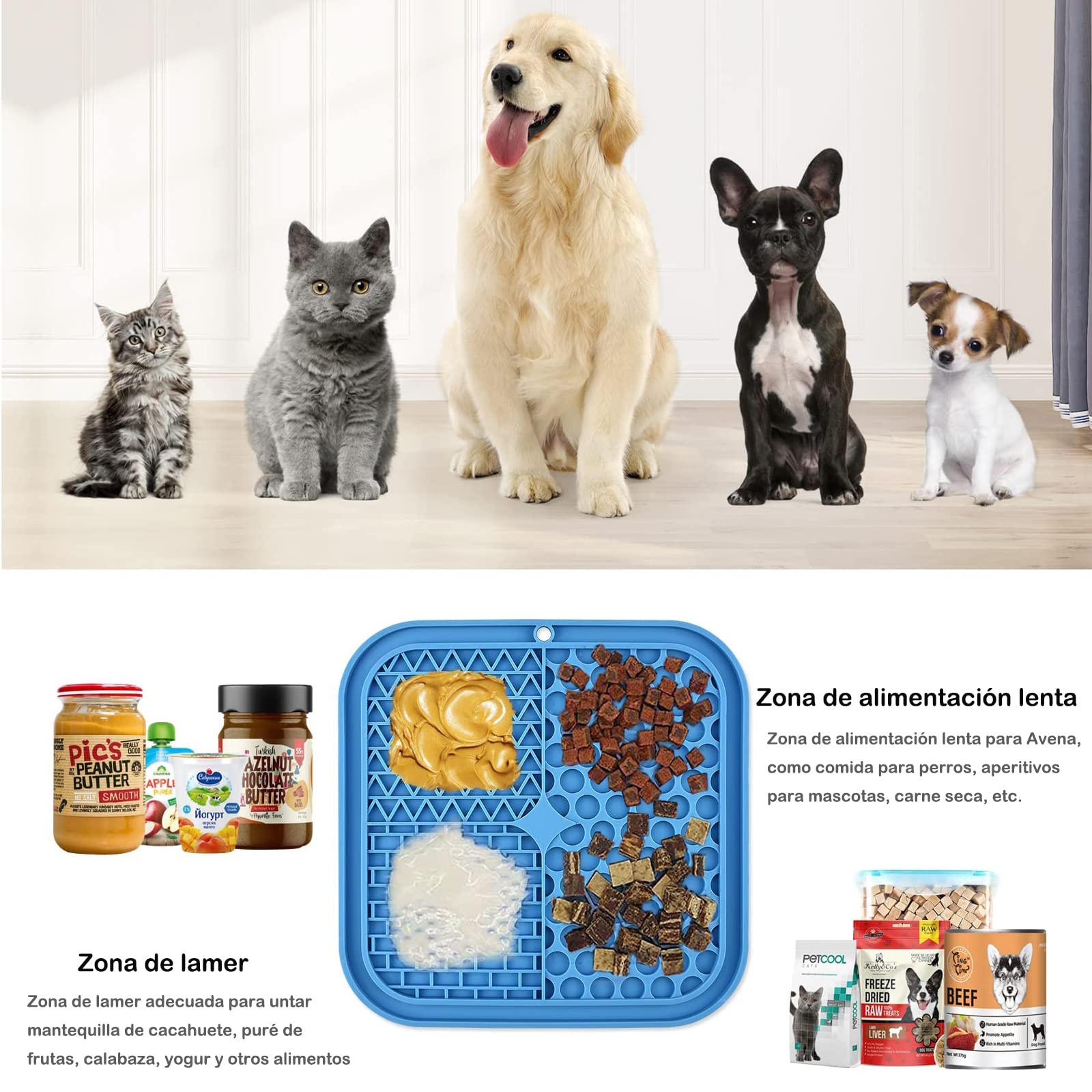 Alfombrilla para Lamer Perros con Ventosas de Silicona para Alivio de la Ansiedad y Entretenimiento