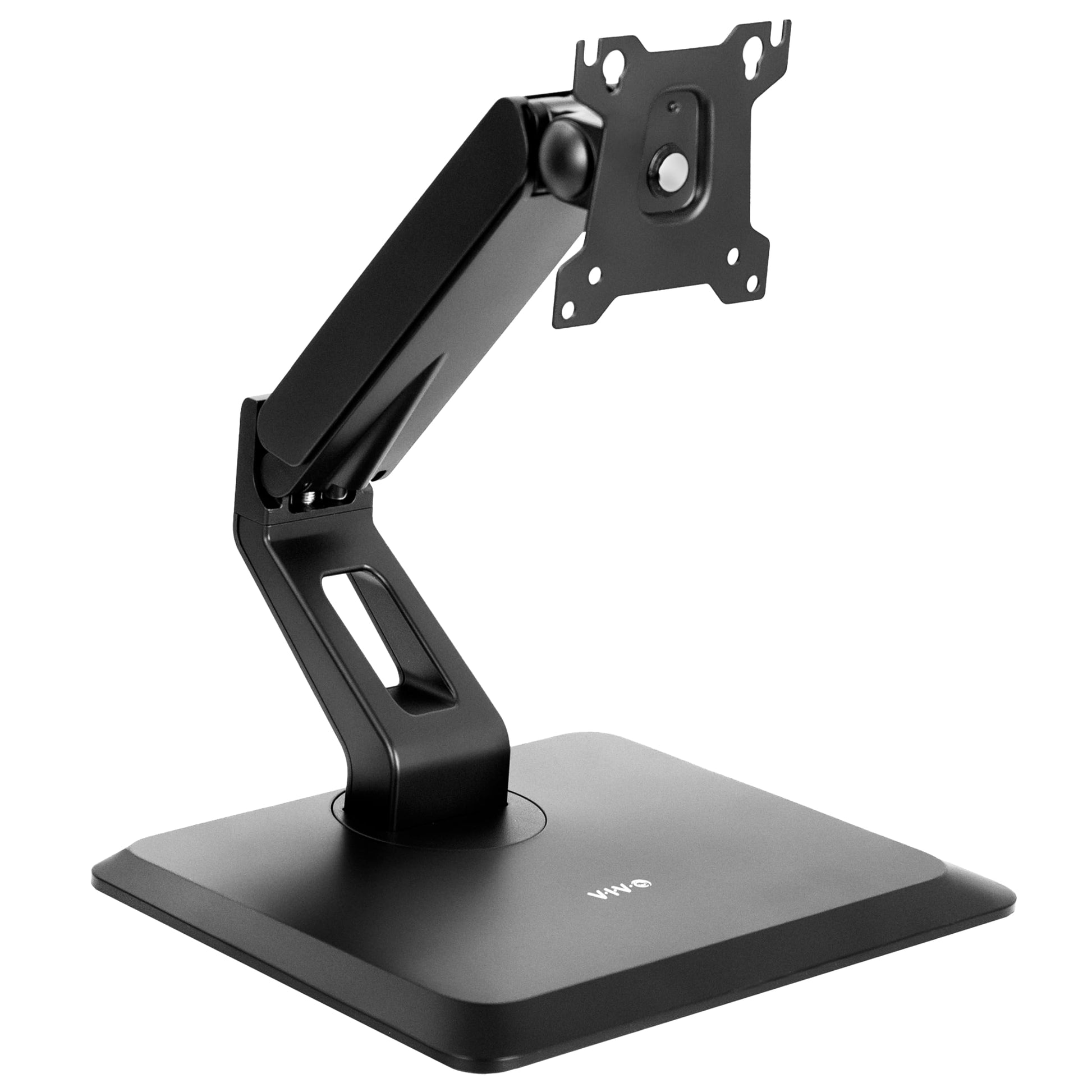 Soporte de Monitor VESA VIVO Negro con Brazo Neumático y Base Giratoria para Visualización Táctil