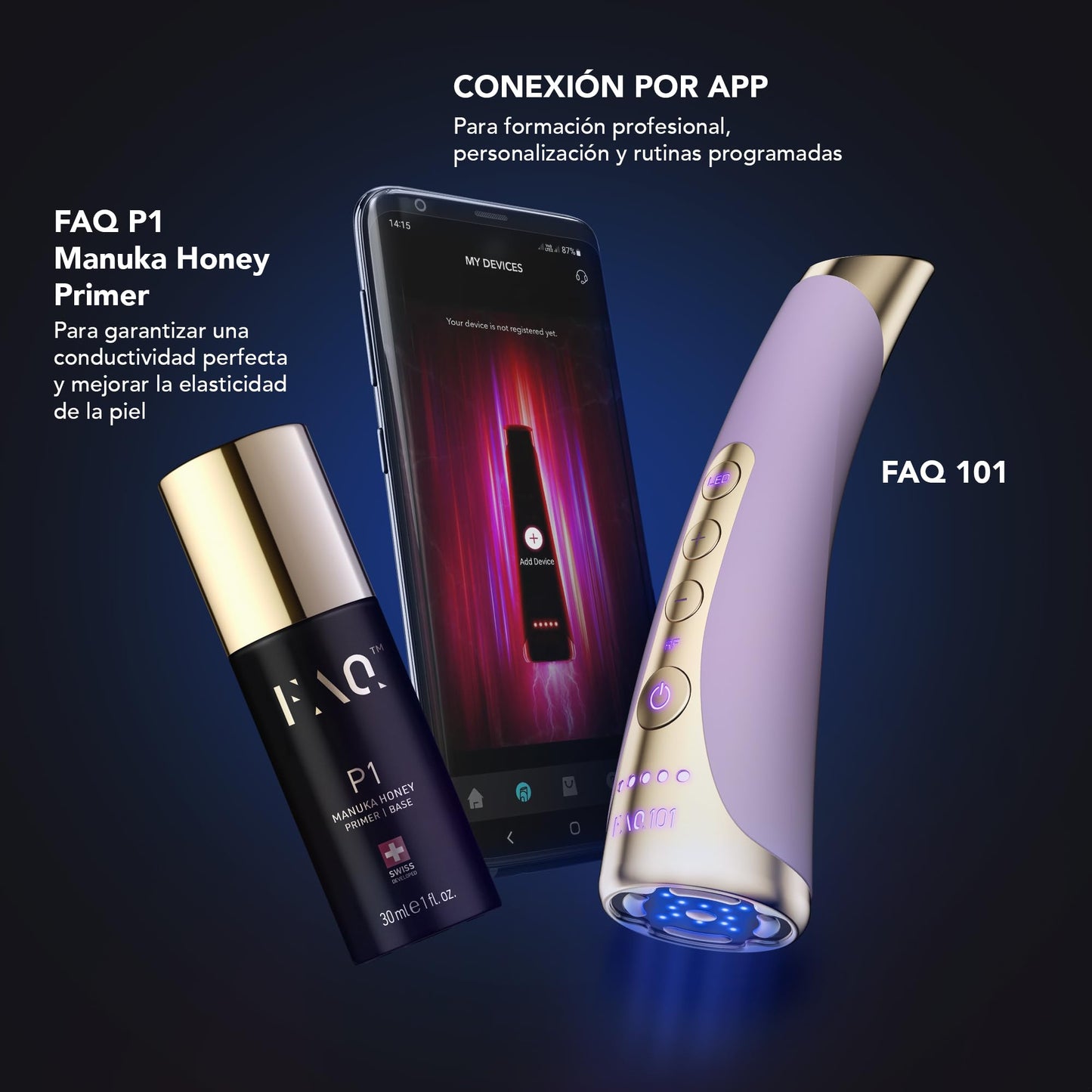 FAQ 101 - Masajeador facial reafirmante - Luz roja LED para renovación de la piel - Luces LED y alta frecuencia para el cuidado facial - Belleza y antiarrugas - Amethyst