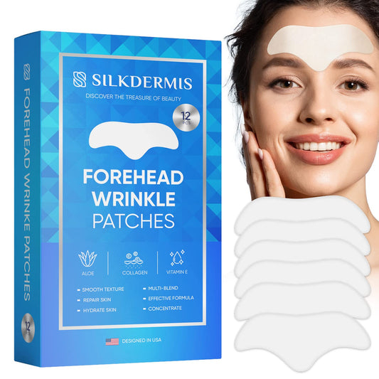 SILKDERMIS Bordative IMOSTYSILKDERMIS Forehead Wrinkle Patches 12 Packs, Forehead Patches for Wrinkles, Anti Wrinkle Patches with Aloe, Collagen Vitamin E, The Forehead Wrinkles, Face Wrinkle Patches for Forehead Wrinkles Treatment