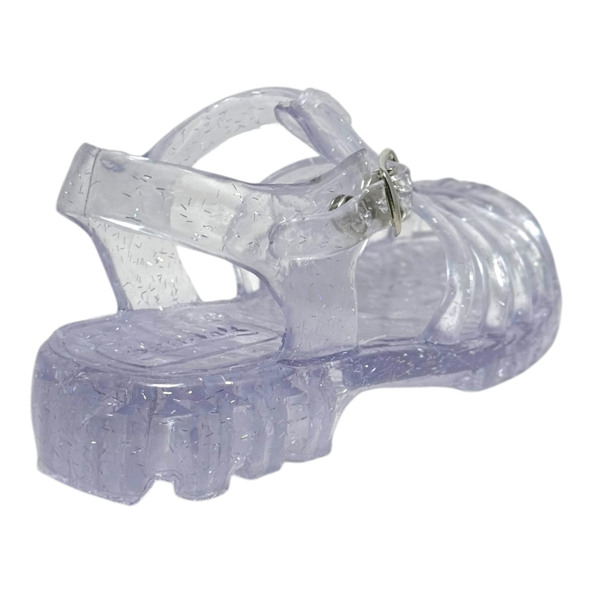 Huarache De Plástico para Niño Entrenador para IR Al Baño (CRISTAL GLITER, Sistema tallas calzado JP, Niño (2-5 años), Medición, 14.0 cm)