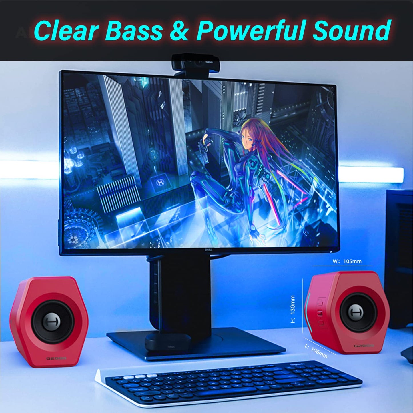 Edifier G2000: Altavoces de PC Gaming, 32W Bluetooth y USB, Iluminación RGB RGB, Rojo