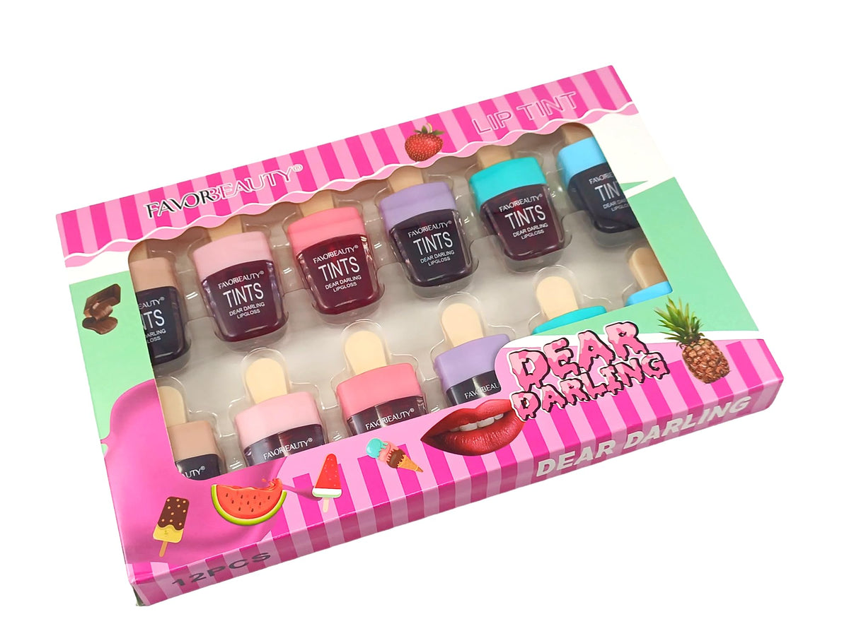 FAVOR BEAUTY Tintas Para Labios En Forma De Paleta 12 Unidades Rosa Glossy