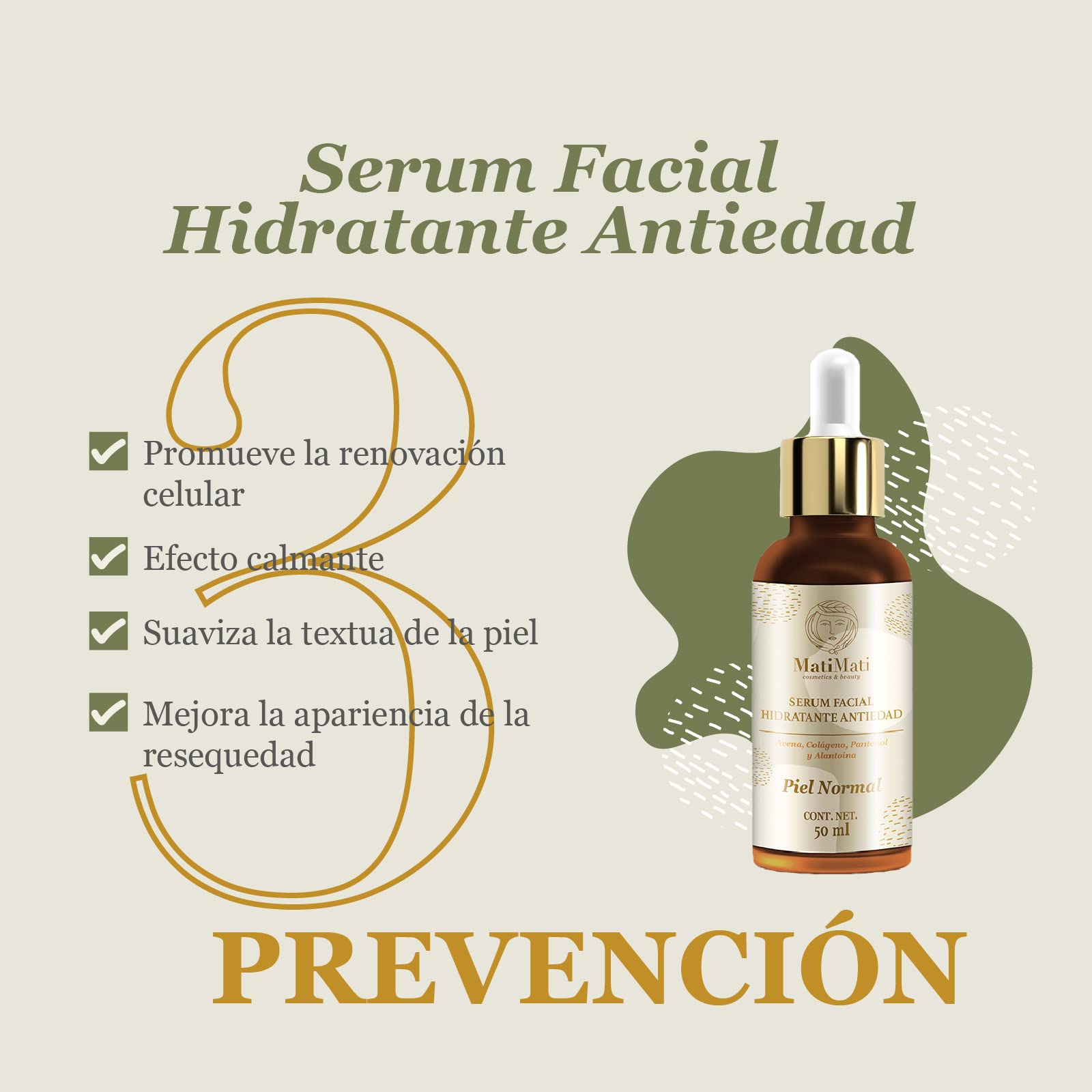 Kit Facial Piel Seca MatiMati-Antiedad, Rutina facial 1 pieza