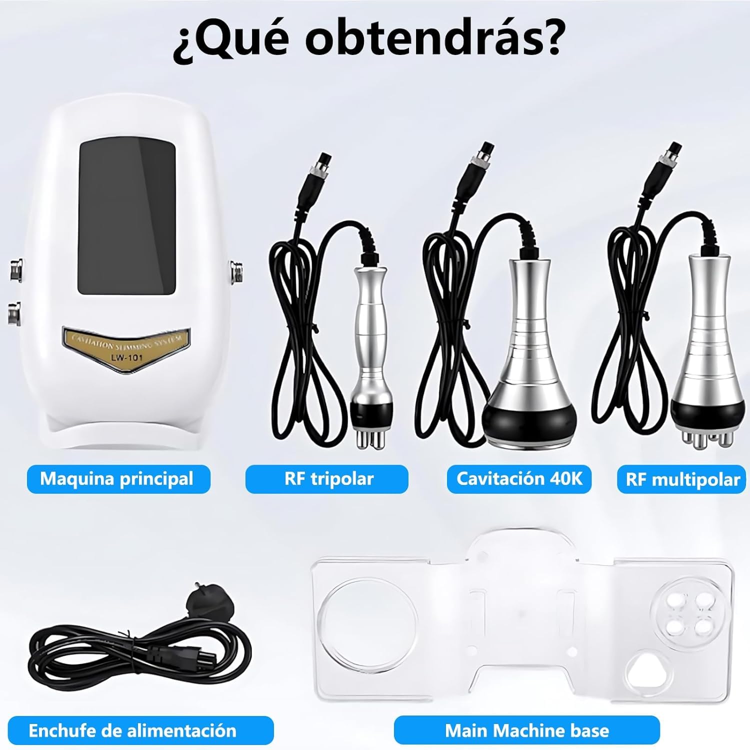 Masajeador 3 en 1 para Celulitis Cavitación y Radiofrecuencia Corporal y Facial para Salones y uso Doméstico