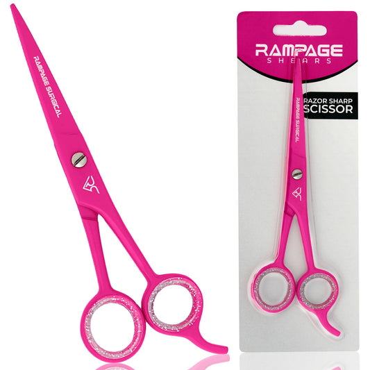 B-4 Tijeras profesionales de peluquería acero inoxidable, #16.5 cm,?«rosas»