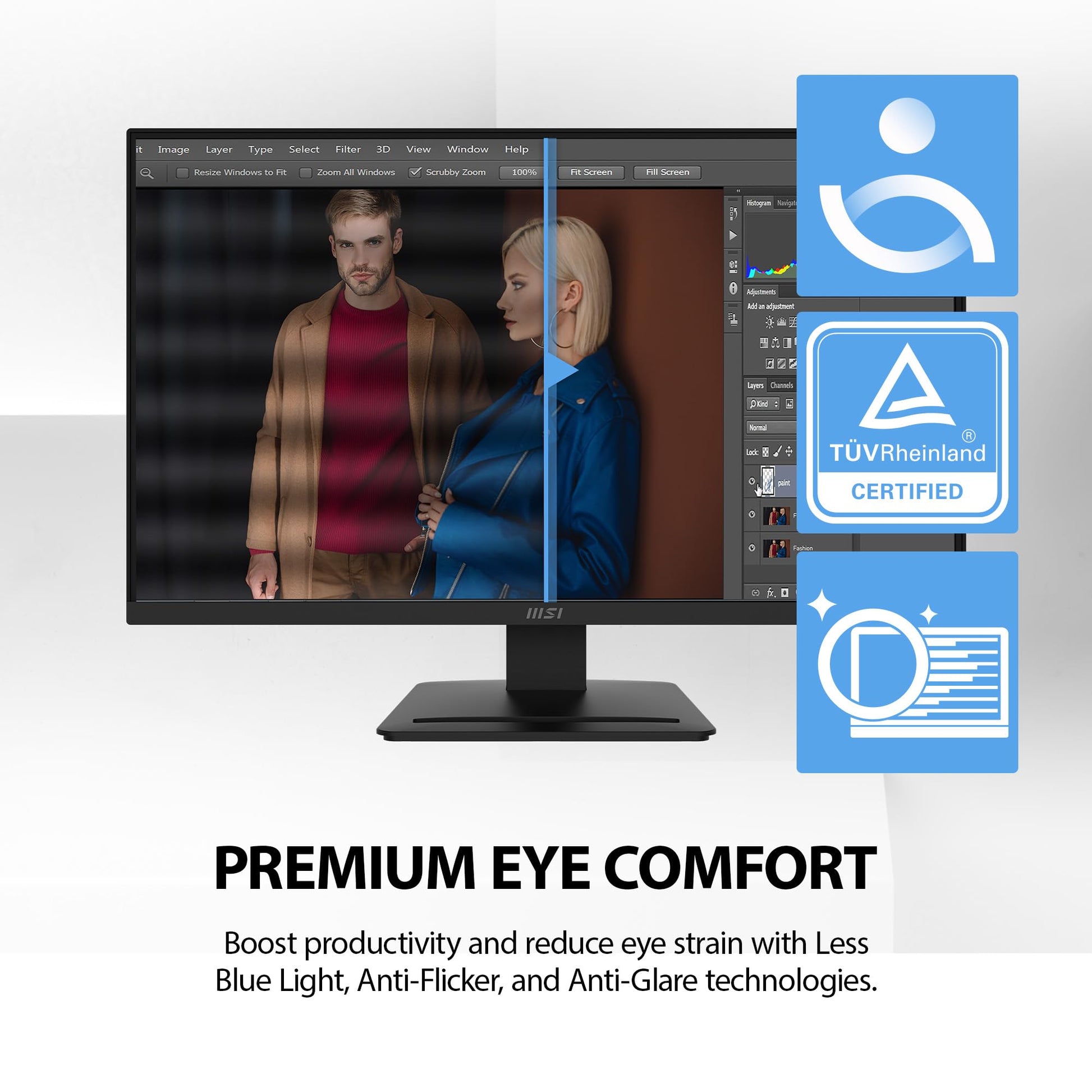 MSI PRO MP273L E14 27" IPS 1920 x 1080 (FHD), monitor de oficina para juegos, 144Hz, sincronización adaptativa, HDR, HDMI, puerto VGA, montaje VESA, inclinación, bisel delgado de 4 lados, 1 ms, negro