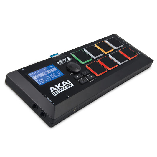 AKAI Professional MPX8 - Controlador MIDI y lanzador de samples portátil USB con 8 pads sensibles a la velocidad y ranura para tarjeta SD
