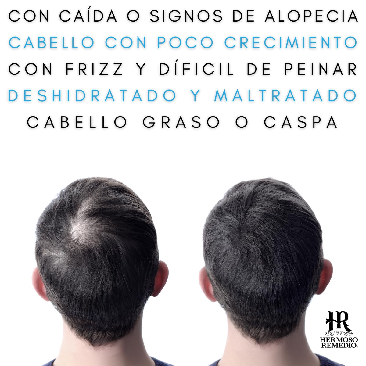 Shampoo Acondicionador HR Hermoso Remedio Crecimiento y Reparación Cabello Verde Sin Sal y Parabenos