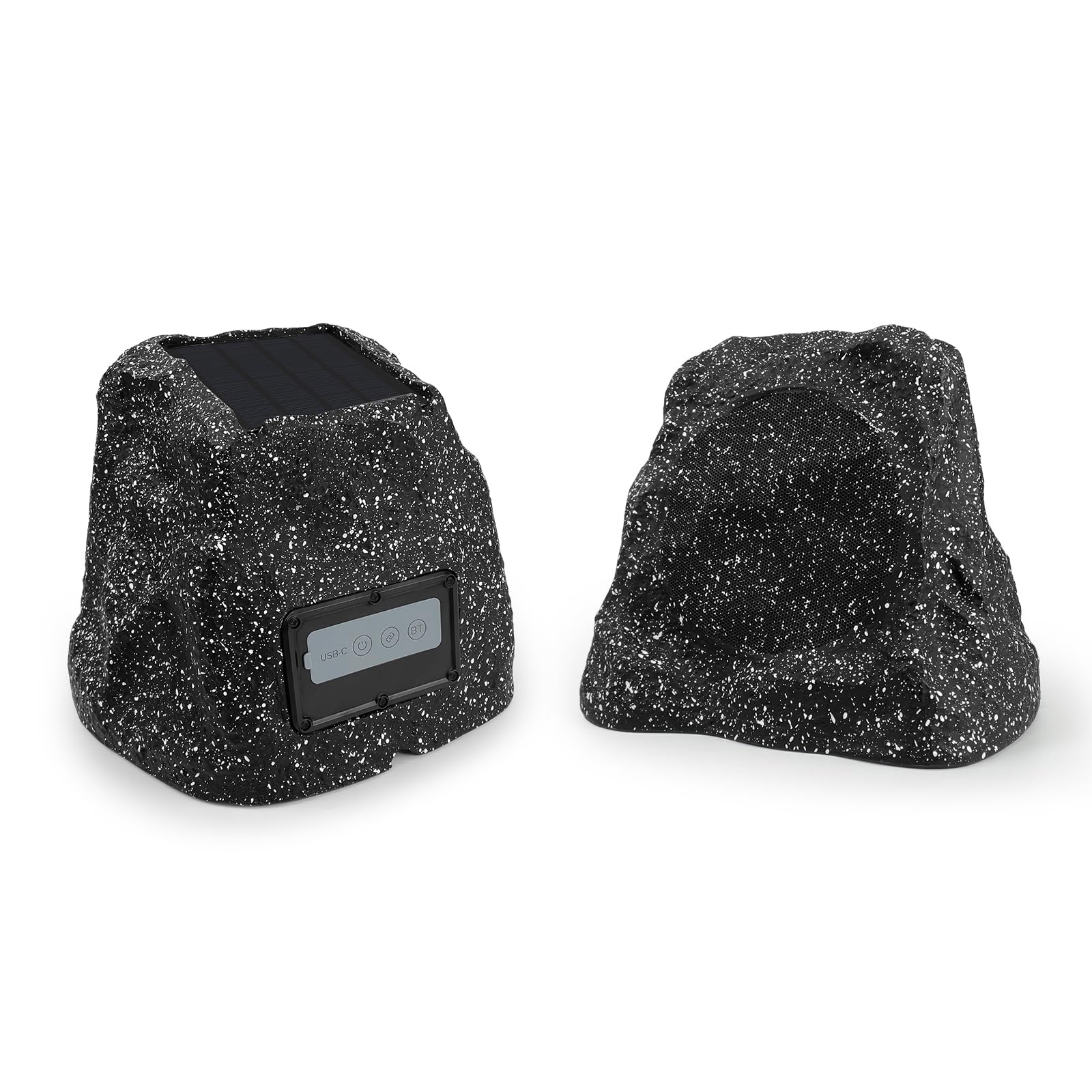 STUDIOFINIX - Altavoces Rock de 8 pulgadas impermeables al aire última intervensión, altavoz inalámbrico Bluetooth 5.3, alimentado por energía solar, pico máximo de 240 W para jardín, patio, cubierta,