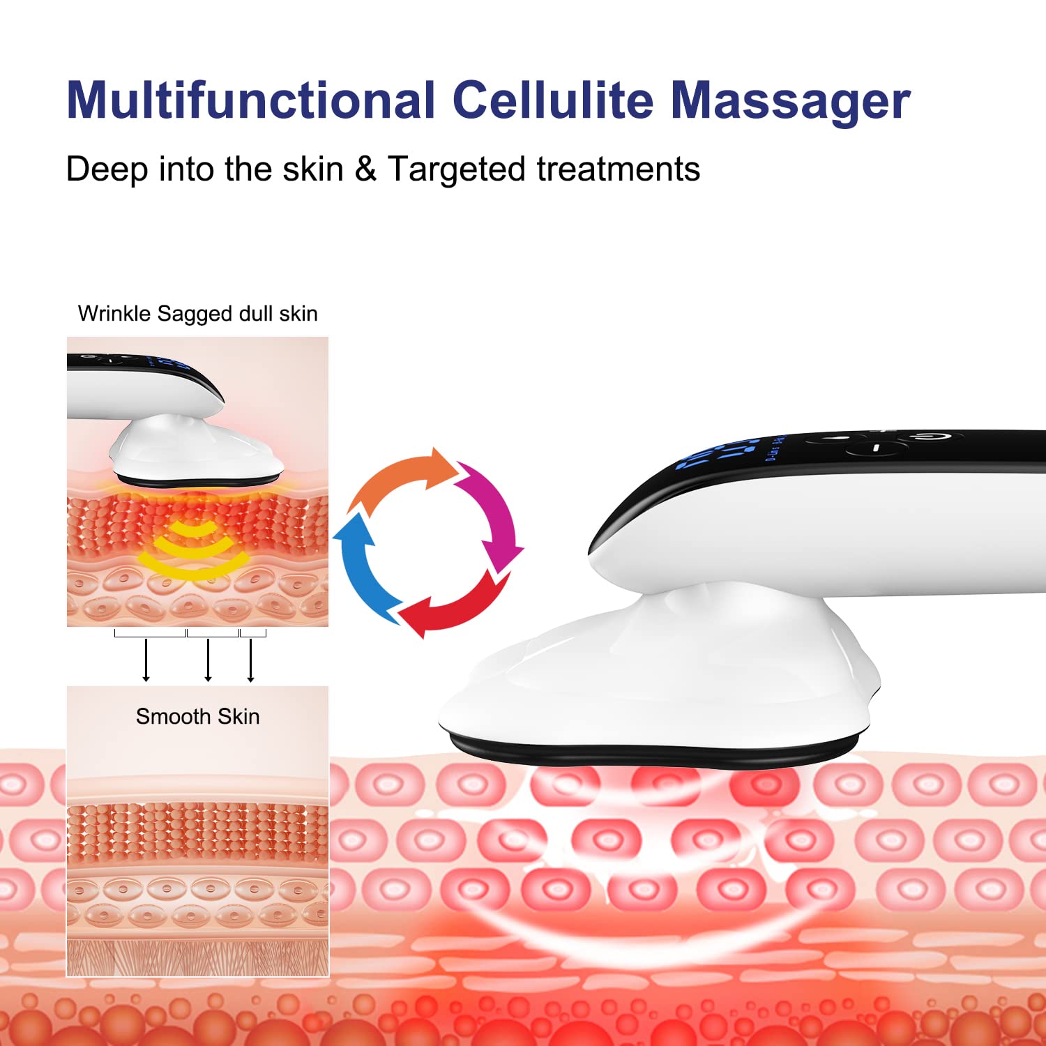 CENXIGO 4 Cabezales Pro Max Version Masajeador Celulitis, Máquina De Modelado Corporal Inalámbrico Para Brazos, Piernas, Espalda.