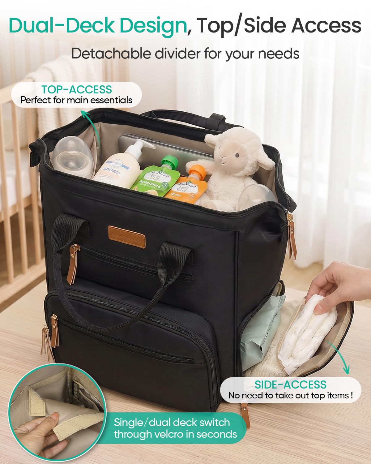 Qualyphant - Bolsa extragrande para extractor de leche con bolsa enfriadora, apta para Spectra S1 S2 Momcozy Medela | Bolsas de bombeo para madres de trabajo, diseño de doble cubierta y convertible