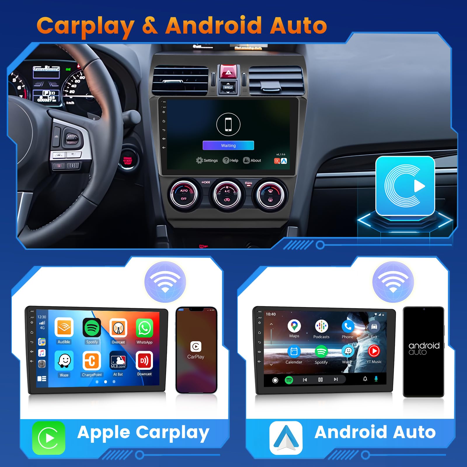 Inefala [2G+64G] Android 15 estéreo de coche para Subaru Forester 2013 2014 2015 2016 2017 con inalámbrico Carplay/Android Auto, visualización táctil HD de 9 pulgadas para Forester con WiFi GPS