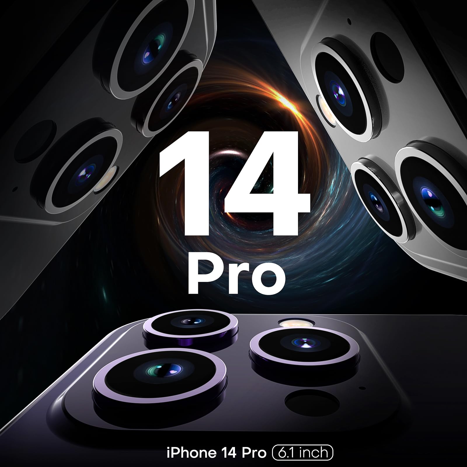 TAURI Funda Magnética para iPhone 14 Pro 6.1" con Protector de Pantalla Vidrio Templado, Compatible con MagSafe, [No se Amarillea] Protección Según la Norma Militar Carcasa - Transparente