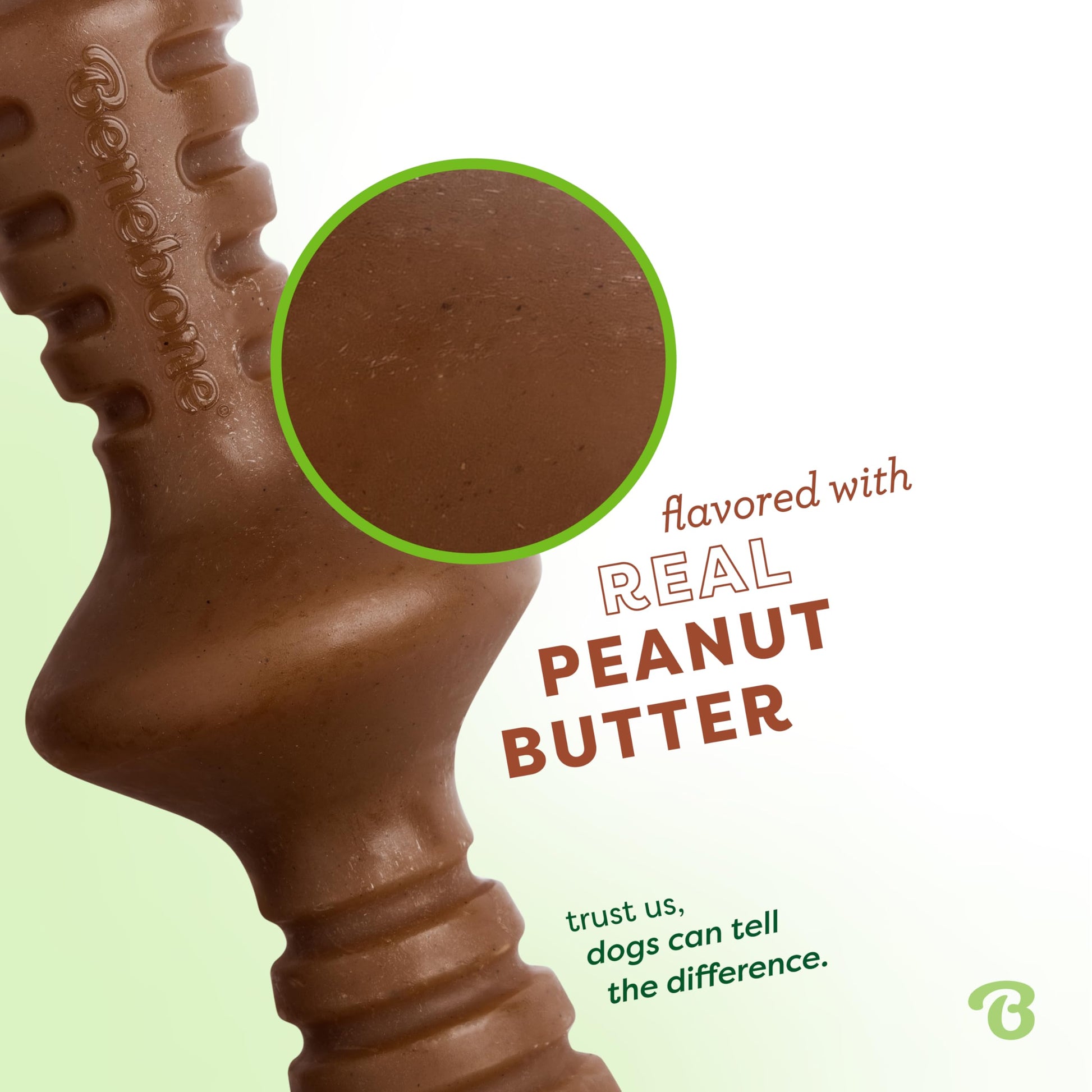 Benebone Zaggler - Juguete masticable para Perro, Hecho en Estados Unidos, Sabor de Cacahuete Real, Grande
