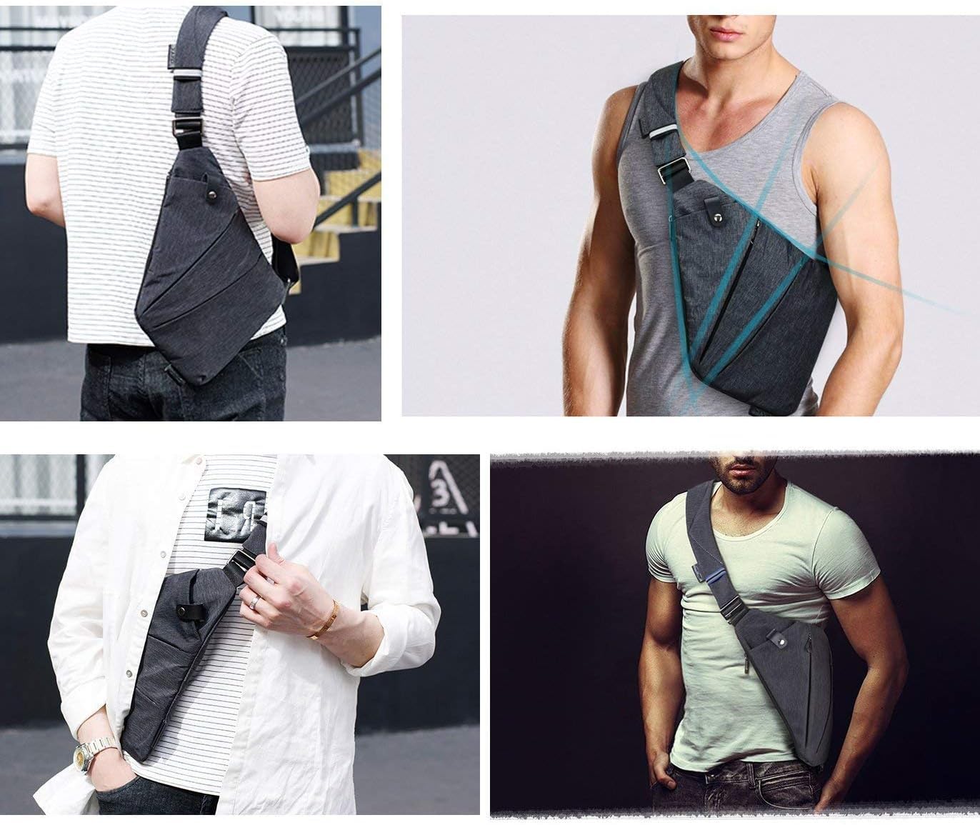 CXJYSD Bolso De Hombro De Viaje Personal, Bolso Cruzado Antirrobo Con Múltiples Bolsillos, Bolso Cruzado Ligero Para Deportes De Viaje Al Aire Libre Para Hombres Y Mujeres (azul-03)
