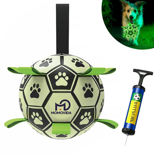 Juguetes para Perros MOMOVIDA Fútbol fosforescente Pelota Interactiva Duradera