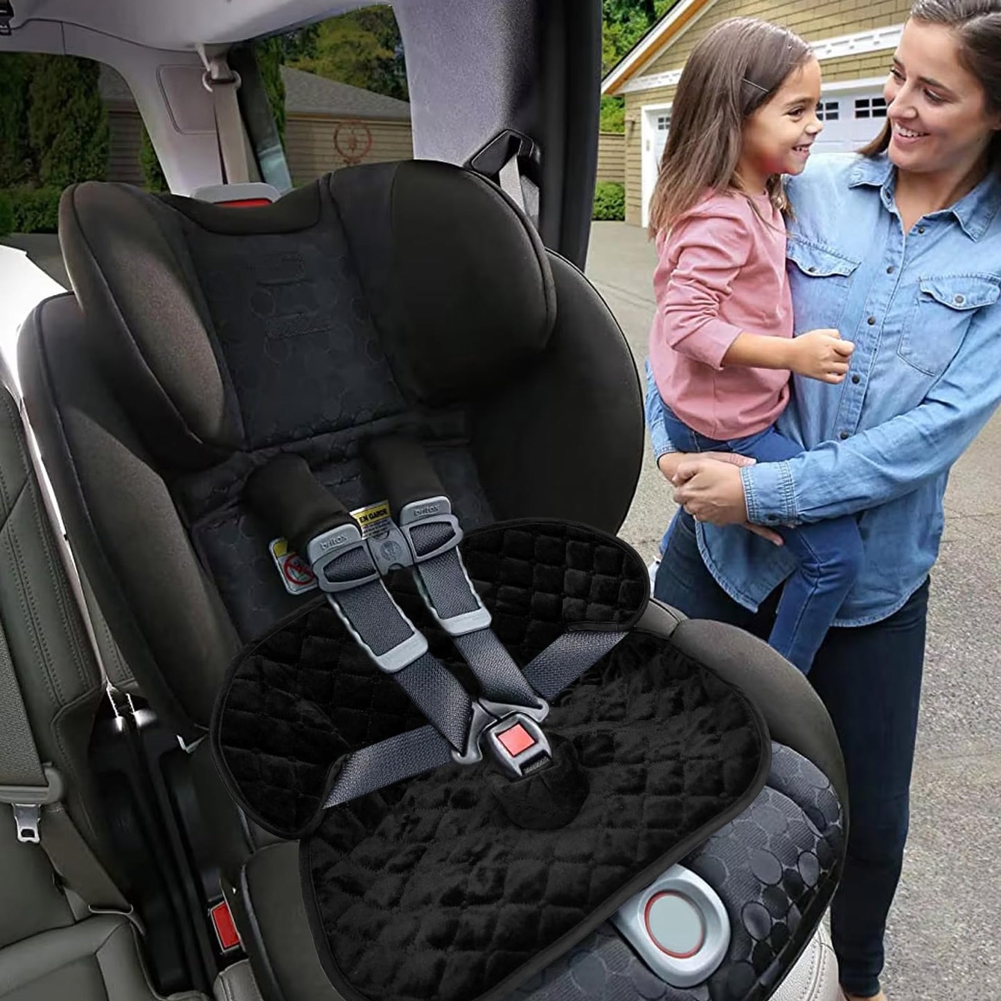 LAIXIAO Piddle Pad Protector Asiento Coche Bebé, Impermeable, Antideslizante, Lavable. Ideal para derrames, Fugas pañales, Entrenamiento Inodoro. Apta Asientos y carriolas (Negro)