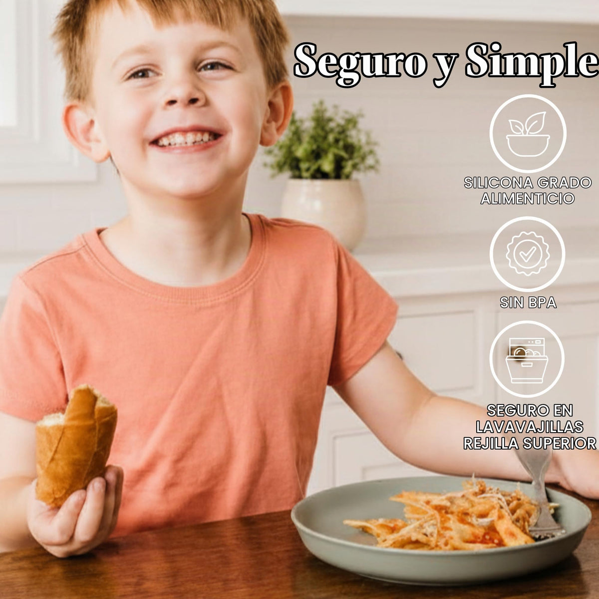 WeeSprout Platos para bebés y niños pequeños con tapas, aptos para microondas y lavaplatos, platos de silicona 100% de grado alimenticio, tapas de plástico duro, paquete de 3