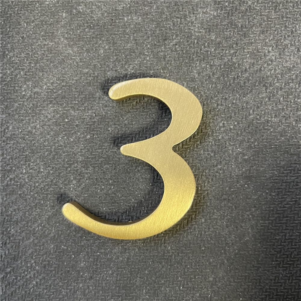 Pegatina de Latón Soild 2.6 Pulgadas Letras Inglesas Metal Autoadhesivas Decoración y Señalización de Casa