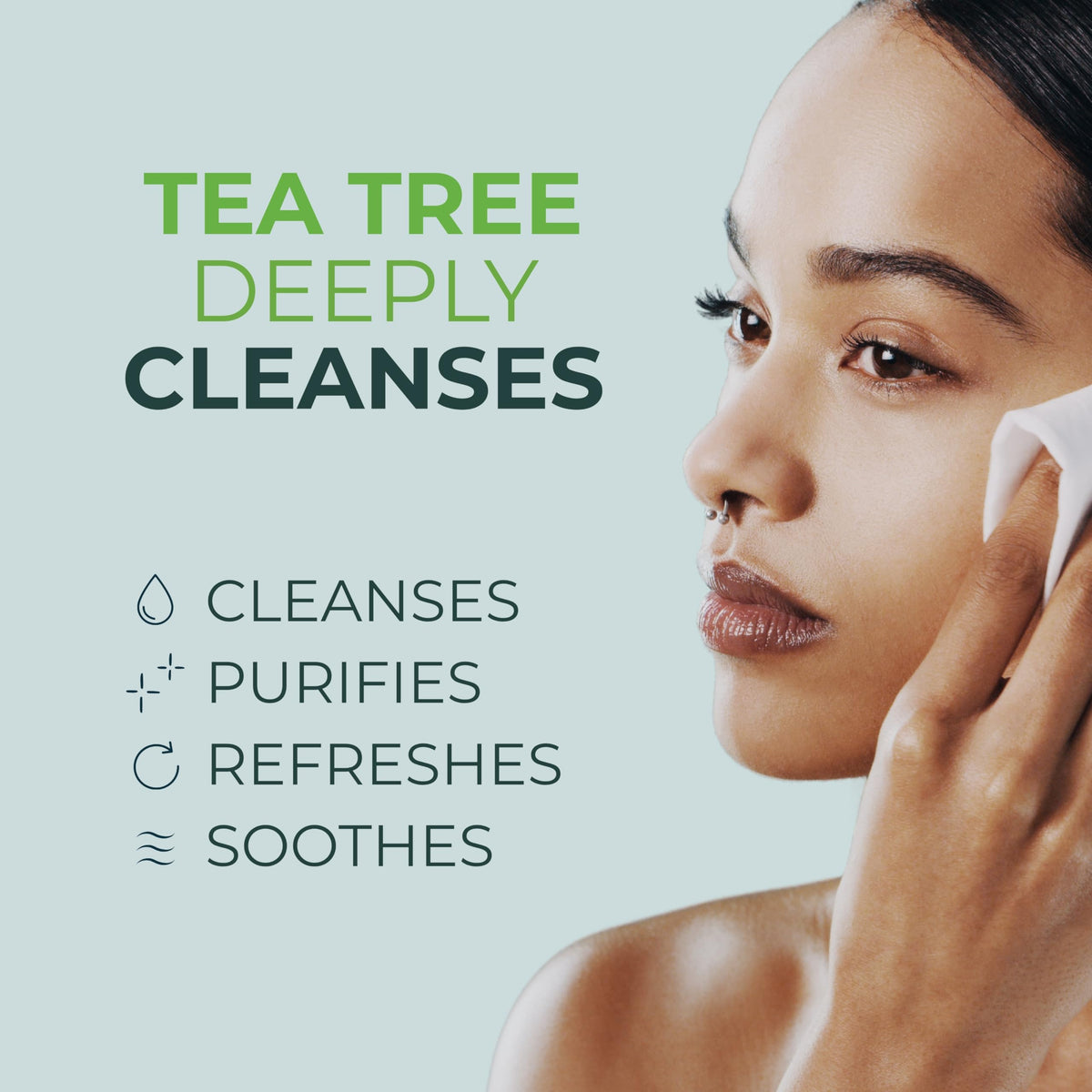 NOVEHA- 120 toallitas para párpados y pestañas con aceite de árbol de té, ácido hialurónico, té verde y manzanilla para la blefaritis