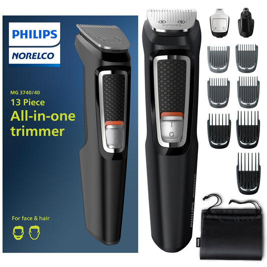 Philips Norelco MG3740/40 - Recortadora todo en uno de 3000-13 piezas para hombre, kit de aseo para barba, cara, nariz, cortadora de pelo y cortadora de pelo, no necesita aceite de cuchilla (el empaque puede diferir)